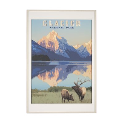 15278 - National Park - Glacier by Mark Chandon a Framed Art Print Matted under Glass