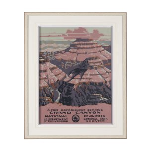 Grand Canyon National Park by The Vinatage Collection a Framed Art Print Matted under Glass