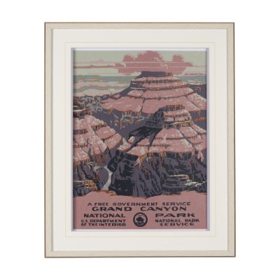 15279 - Grand Canyon National Park by The Vinatage Collection a Framed Art Print Matted under Glass