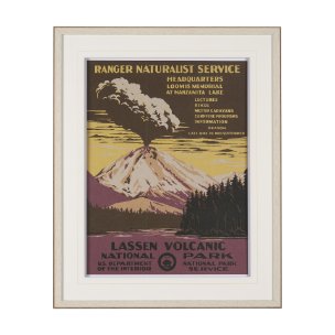 Lassen Volcanic National Park by The Vinatage Collection a Framed Art Print Matted under Glass