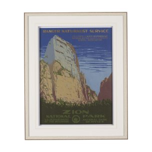 Zion National Park by The Vinatage Collection a Framed Art Print Matted under Glass