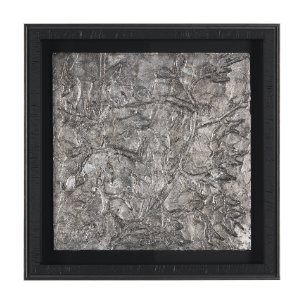 Pewter Leaves III by Morgan McLaren a Framed Art Print Matted under Glass