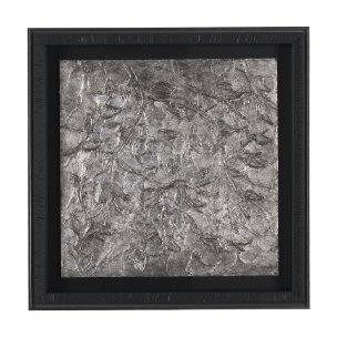 Pewter Leaves IV by Morgan McLaren a Framed Art Print Matted under Glass