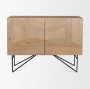 70682 - Darwin Light Brown Wooden 2 Door w/ 2 Shelves Accent Cabinet