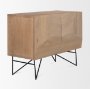 70682 - Darwin Light Brown Wooden 2 Door w/ 2 Shelves Accent Cabinet
