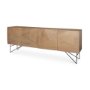 70683 - Darwin Light Brown Wooden 4 Door w/ 2 Shelves Sideboard