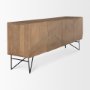 70683 - Darwin Light Brown Wooden 4 Door w/ 2 Shelves Sideboard