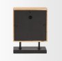 70693 - Renaya Light Brown Wood w/ Matte Black Metal Base Table Clock