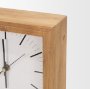 70693 - Renaya Light Brown Wood w/ Matte Black Metal Base Table Clock
