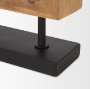 70693 - Renaya Light Brown Wood w/ Matte Black Metal Base Table Clock