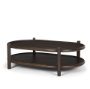 70639 - Romi Dark Brown Wood w/ Bottom Shelf Oval Coffee Table