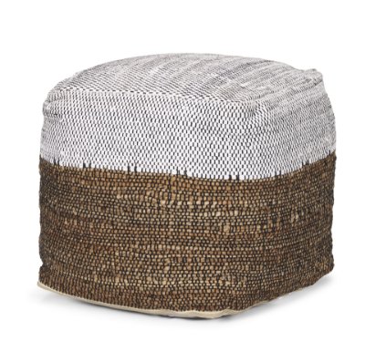 70760 - Samiya Jute w/ White Cotton Pouf