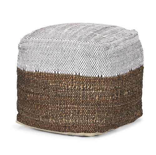 70760 - Samiya Jute w/ White Cotton Pouf