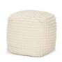 70762 - Sakaye Beige w/ Cream Stitched Patterned Pouf