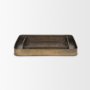 70516 - Varun Square Antiqued Brass Metal Tray (Set of 2)