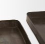 70516 - Varun Square Antiqued Brass Metal Tray (Set of 2)