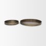 70517 - Varun Round Antiqued Brass Metal Tray (Set of 2)