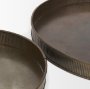 70517 - Varun Round Antiqued Brass Metal Tray (Set of 2)