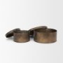 70518 - Josephine Round Antique Gold Metal Box (Set of 2)
