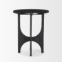 70617 - Sobi Textured Matte Black Round Metal Accent Table