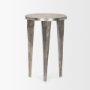 70618 - Maggie Textured Silver Nickel Cast Aluminum Metal Accent Table