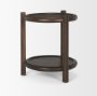 70638 - Romi Dark Brown Wood w/ Bottom Shelf Round Accent Table