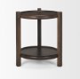 70638 - Romi Dark Brown Wood w/ Bottom Shelf Round Accent Table