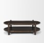 70639 - Romi Dark Brown Wood w/ Bottom Shelf Oval Coffee Table