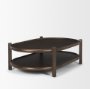 70639 - Romi Dark Brown Wood w/ Bottom Shelf Oval Coffee Table