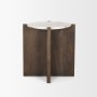 70680 - Bianca Dark Brown Wood w/ Marble Round Accent Table