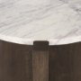 70680 - Bianca Dark Brown Wood w/ Marble Round Accent Table