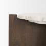 70680 - Bianca Dark Brown Wood w/ Marble Round Accent Table