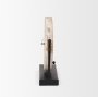 70692 - Raja Matte Black Metal w/ Wood Table Clock