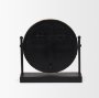 70692 - Raja Matte Black Metal w/ Wood Table Clock