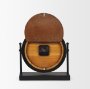 70692 - Raja Matte Black Metal w/ Wood Table Clock