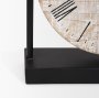 70692 - Raja Matte Black Metal w/ Wood Table Clock