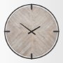 70691 - Rani Matte Black Metal w/ Wood Wall Clock