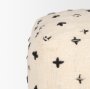 70759 - Saanvi Wool w/ Cream and Black Stitched Cross Patterned Pouf