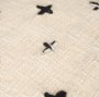 70759 - Saanvi Wool w/ Cream and Black Stitched Cross Patterned Pouf