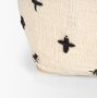 70759 - Saanvi Wool w/ Cream and Black Stitched Cross Patterned Pouf