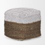 70760 - Samiya Jute w/ White Cotton Pouf