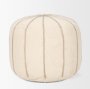 70761 - Sachi Beige w/ Stitching Pouf