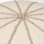 70761 - Sachi Beige w/ Stitching Pouf