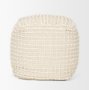 70762 - Sakaye Beige w/ Cream Stitched Patterned Pouf