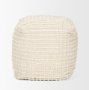 70762 - Sakaye Beige w/ Cream Stitched Patterned Pouf