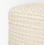 70762 - Sakaye Beige w/ Cream Stitched Patterned Pouf