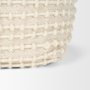 70762 - Sakaye Beige w/ Cream Stitched Patterned Pouf