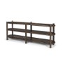 70640 - Romi Dark Brown Wood w/ 3 Shelves Oval Console Table