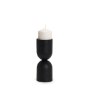 70707 - Qamra Short Black Metal Pillar Candle Holder