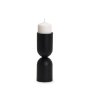 70708 - Qamra Medium Black Metal Pillar Candle Holder